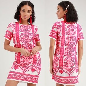 Lulu’s Fond Of You Embroidered Dress Pink